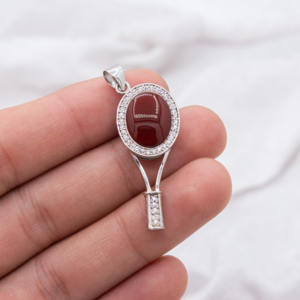 จี้เงินแท้แบบ925ของผู้หญิงคาร์เนเลี่ยนและลูกบาศก์อัญมณีชุบทองสำหรับขายส่ง - Product Image 1