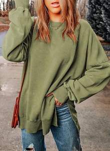 เสื้อสเวตเตอร์คอกลมแขนยาวของผู้หญิงเสื้อสวมหัวลำลองน้ำหนักเบาสวมใส่สบายเหมาะสำหรับฤดูใบไม้ร่วงฤดูหนาว - Product Image 4