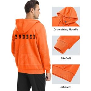 Ensemble sweat à capuche et pantalon de survêtement pour homme, couleur unie, manches longues, 100 % coton molletonné, respirant, séchage rapide, brodé - Product Image 4
