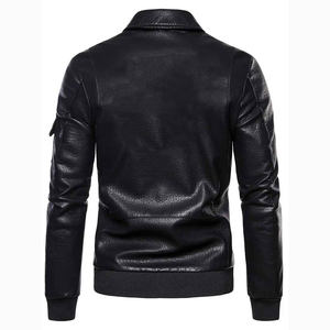Most Hot Selling Custom Design Genuine <b>Sheepskin</b> Leather <b>Men's</b> Black Classic Fashion Leather <b>jacket</b> for <b>men</b> DDP Shipping - Product Image 2