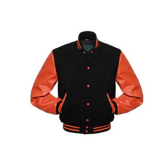 Veste d'hiver en laine et cuir pour homme, haut de gamme, bon marché, service oem - Product Image 2