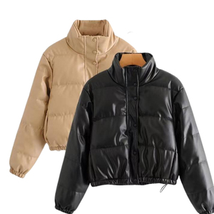 Chaqueta de Forro Polar Acolchada con Cuello Alto, Holgada, para Mujer, Estilo Casual, Abrigada, Elegante, Talla Grande, Ropa de Calle - Product Image 4