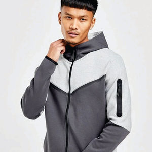 OEM diseño 69% algodón 31% poliéster gris hombres Tech polar chándal con cremallera completa Sudadera con capucha Joggers pantalones de chándal - Product Image 2