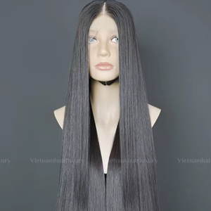 Precio al por mayor de hueso sedoso recto vietnamita Remy extensión del pelo Super doble dibujado peluca Frontal completa - Product Image 1