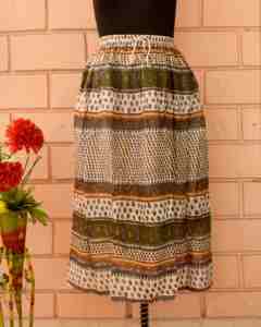 <b>Skirt</b> 100% Cotton Printed <b>Ladies</b> <b>Summer</b> Fashion with Comfortable Floral Prints Natural Waistline Beautiful Style - Product Image 1