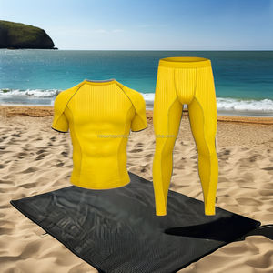Conjunto Deportivo Premium de Compresión, Camiseta de Manga Corta y Pantalones Largos, Protección Solar UPF50+, Secado Rápido, Ecológico, para Gimnasio - Product Image 6