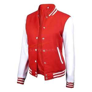 Veste courte bombardier universitaire pour femmes OEM marque personnalisée broderie Logo Baseball Letterman vestes usine en vrac vente en gros - Product Image 4