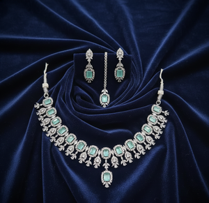 Collar de Novia Premium AD con Juego de Aretes a Juego para Bodas y Fiestas, Joyería de Moda, Diseño Tradicional y Elegante - Product Image 4