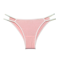 Braguitas de bikini sexys para mujer, transpirables, de elastano/poliéster, de talle medio, sin costuras, tipo T-back, lencería de punto liso