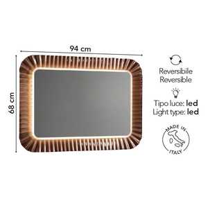 LED <b>Mirror</b> with Bronze Wavy Fused Glass Frame 94x68 Product Category - Product Image 2