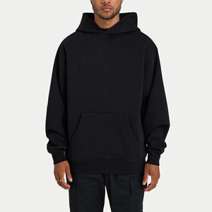 Vente en gros de sweats à capuche unis surdimensionnés en coton vierge de haute qualité pour hommes avec logo personnalisé - Product Image 1