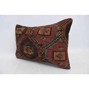 Multicolor Bohemian 16x24 Wool Kantha Pillow Vintage Embroidered Floral <b>Print</b> Woven Patchwork Decorative <b>Cushion</b> 18x18 Inch Size - Product Image 4