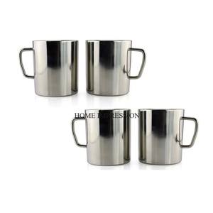 High Quality Stainless Steel Shatterproof Double Wall Coffee Mug With Comfortable Wider Handle <b>Metal</b> Tea Cups Supplies - Product Image 1