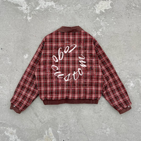 Veste bomber personnalisée pour homme, style pompier, avec boucle de pompier et fermoir à ressort, vintage, double couche, réversible, en flanelle et daim, avec lettres