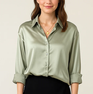 Nuova Collezione 2026: Camicette da Donna in Chiffon Stile Coreano per l'Ufficio - Bluse Classiche Vintage in Raso - Product Image 5