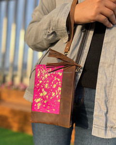 Nueva bolsa de cuero de piel metálica hecha a mano Real, muñequeras pequeñas, Real carteras de cuero, embragues con borlas de cuero, carteras elegantes para mujer - Product Image 3