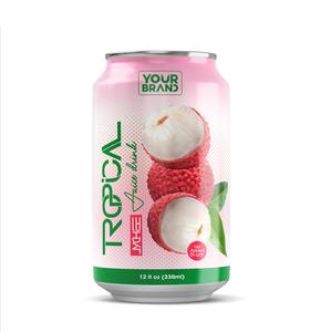 330ml VOTRE MARQUE Jus de litchi tropical sans sucre ajouté Fabricant de marque privée personnalisé Échantillon gratuit - Product Image 1