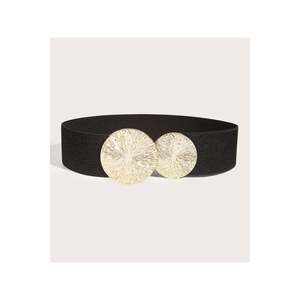 Ceinture élastique pour femme avec boucle dorée, ceinture pour veste, ceinture pour chemise, ceinture pour robe - NOIR - Product Image 2