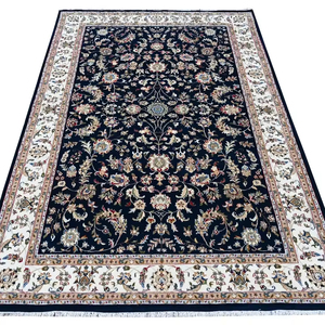 KNOTS RUG Tapis à main de qualité supérieure pour la décoration du salon Tapis Tapis | tapis lavables | Tapis de salon antidérapants (bleu foncé) - Product Image 1