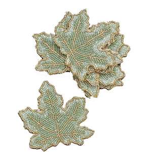 Light Green Tortoise Shape Handmade <b>Glass</b> Beads <b>Coaster</b> for Table Decoration - Product Image 2