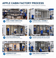 Maison préfabriquée moderne de 26 m² à deux étages, type Apple Cabin, modulaire, mobile, résistante aux intempéries, disponible dès maintenant