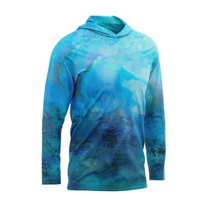 Camisa de Pesca con Capucha de Manga Larga para Hombre, Estampado Degradado, Secado Rápido, Protección Solar UPF 50, Ropa para Actividades al Aire Libre - Product Image 4