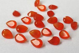 Cornaline orange naturelle coupe poire 5x7mm à facettes-cornaline orange en vrac cornaline orange naturelle de qualité supérieure - Product Image 5