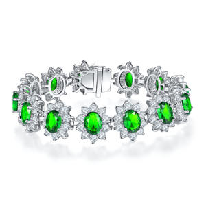 Cubic Zirconia Luxury Bracelet , Fashion Trendy CZ Bracelet , Jewelry For Women <b>Men</b> Kids . <b>Copper</b> Brass Silver Party Prom - Product Image 1