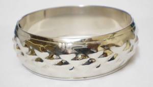 Bracelet tendance en argent martelé de haute qualité, fait à la main, pour femmes, élégant, plaqué platine, large, bijoux de mode - Product Image 5