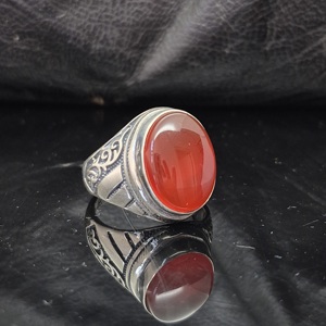 Honey Carnelian 925 Sterling <b>Silver</b> <b>Men's</b> <b>Signet</b> <b>Ring</b> Art Craft Luxury for Muslim <b>Men</b> 925 <b>Silver</b> <b>Rings</b> for <b>Men</b> Made in Turkey - Product Image 5