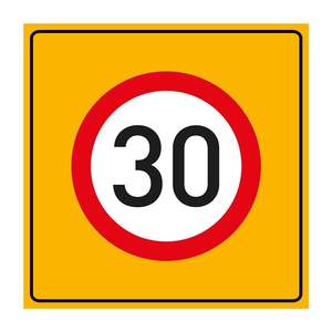 TT-29 90x90 cm Reflective Traffic Sign Board Solar LED <b>Safety</b> Sign with Maximum Speed 30 Triangular Pattern for <b>Roadway</b> Usage - Product Image 2