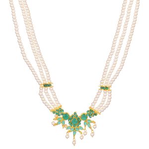 Indian Jewelry Set CZ Cubic Zirconia Faux <b>Pearl</b> Multicolor Layered <b>Strand</b> Beaded Choker <b>Necklace</b> Earrings Set - Product Image 4