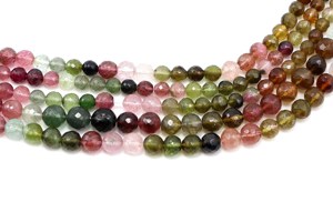 Cuentas de piedras preciosas de turmalina multicolor natural de 5mm aprox. Forma facetada de 10 pulgadas para hacer joyas, cuentas de piedra sueltas - Product Image 4