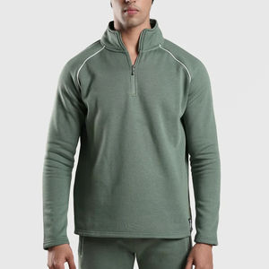 Collection d'hiver haut de gamme, sweat-shirt à demi-zip pour homme, pull en molleton décontracté, coton doux, logo personnalisé, fabricant en gros OEM - Product Image 1