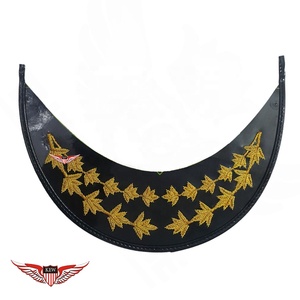 KEW Wholesale Hand Embroidered High Rank 2 Row Oak Leaf <b>Cap</b> <b>Peak</b> Visor for Parade Ceremonial Uniform Gold Bullion <b>Peak</b> Visor - Product Image 2
