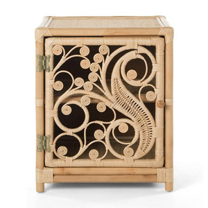 Artistic <b>sideboard</b> <b>narrow</b> rattan nightstand mid-century natural cabinet for bedroom decorations - Product Image 2