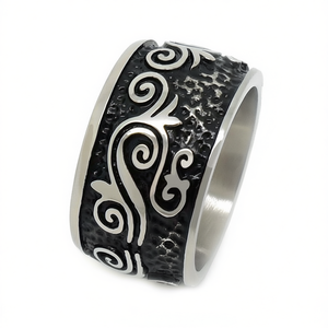 Anillo de Motero de Acero Inoxidable Plateado Vintage de 13MM, Anillo de Moda en Tallas 8-13 SR74, Vendedor de EE. UU. - Product Image 2