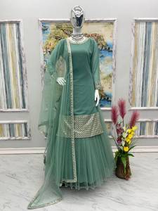 Designer Georgette Lehenga Choli for Women Wedding Party Festival Wear Lehenga Sequence Soft <b>Net</b> <b>Dupatta</b> Lehenga Choli Set - Product Image 2