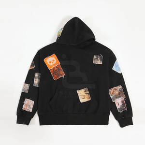 Streetwear Sweat à capuche patchwork d'hiver pour homme avec fermeture à glissière Logo et design personnalisés 100% coton respirant à séchage rapide - Product Image 1