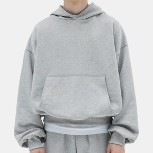 Sweat à capuche court 500 gsm surdimensionné pour hommes personnalisé poids lourd vierge y2k sweats à capuche 100% coton pull boxy hoodie fabricant - Product Image 5