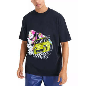 Precios razonables Última colección Hombres Camiseta estampada de gran tamaño Color sólido 100% Algodón Punto Serigrafía - Product Image 1