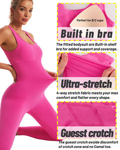 Combinaisons pour femmes RUNNING GIRL, dos nu côtelé, tenues sexy en une seule pièce, contrôle du ventre, body athlétique, combinaisons - Product Image 4