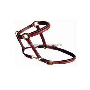2025 cheval licou haut confort et haute qualité en cuir cheval collier avec coutures fantaisie et matériel en laiton licou cheval - Product Image 5