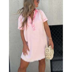 Abito in Denim da Donna con Orlo Grezzo, Alla Moda e Comodo, per Uso Casual - Product Image 3