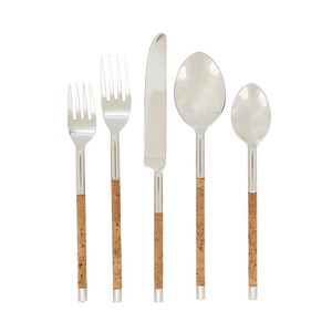 Ensemble de couverts à poignée mince avec tête en argent élégant couverts en acier inoxydable pour salle à manger cuisine fête mariage vaisselle essentiels - Product Image 1