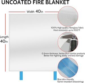 40 "x 40" CE بطانية أمان لإخماد الحرائق بطانيات طوارئ من الألياف الزجاجية للمطبخ - Product Image 5