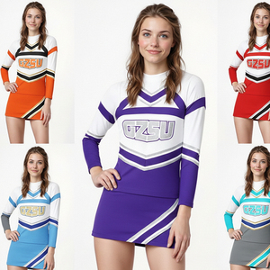 ชุดเชียร์ลีดเดอร์แบบซับลิเมชั่นสีดำสั่งทำขายส่งสำหรับนักเรียนหญิงมัธยมต้นและเยาวชน - Product Image 2