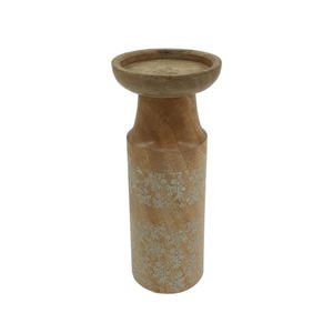 New Style Wood <b>Candle</b> Stand Handmade Customized Tabletop Decorative <b>Taper</b> <b>Candle</b> Holder Brown Color for Home Decor - Product Image 5