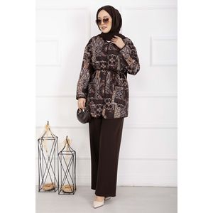 Traje de Chaqueta con Estampado Étnico y Decoración de Botones - Product Image 4