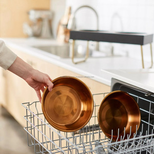 Bols en cuivre surélevés en acier inoxydable Support double pour chiens de grande et moyenne taille Mangeoires en métal pour chiens K/D - Product Image 6